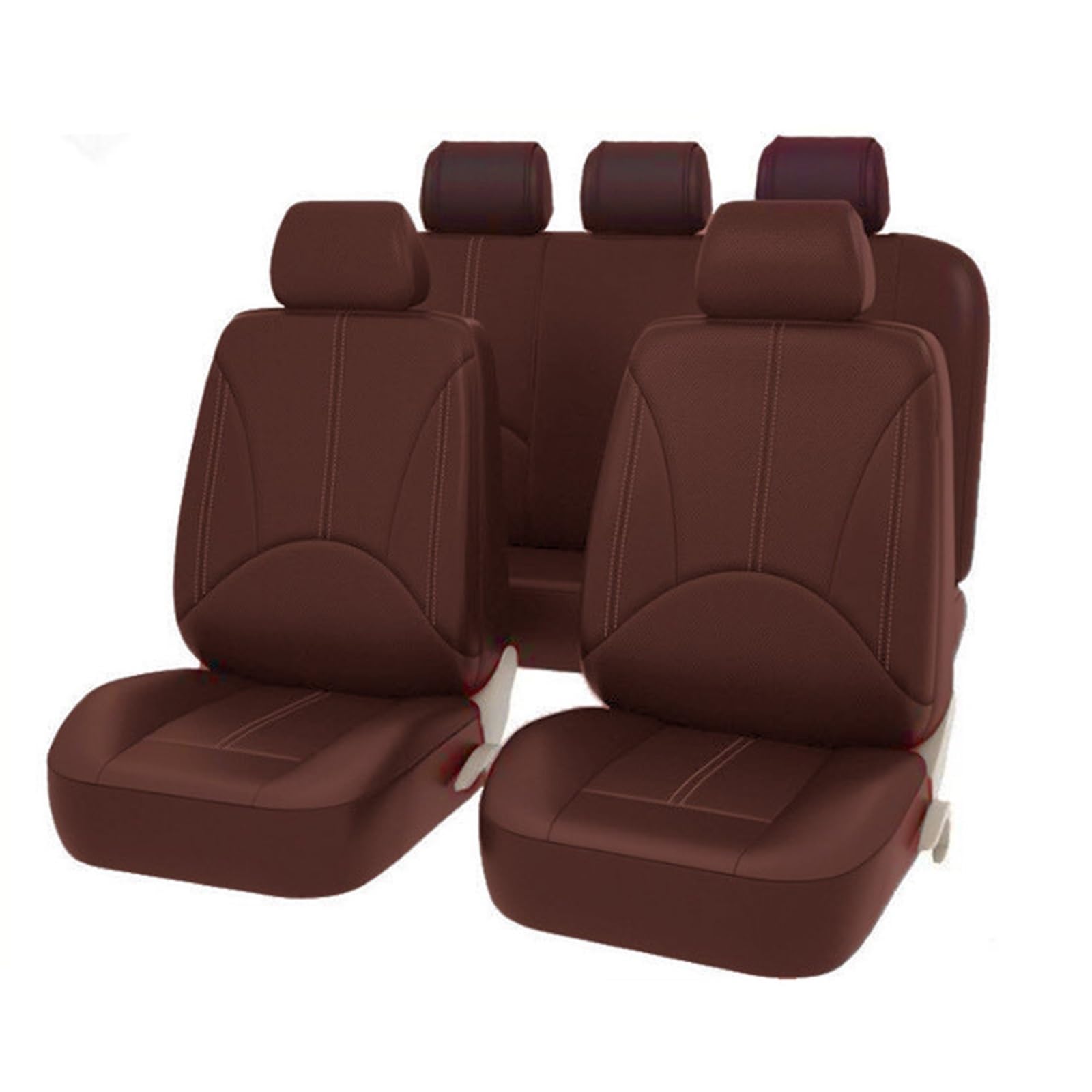 CQRBNE Autositzbezüge Für Toyota Für Camry Für Highlander Für Harrier Für Sequoia Autos Sitzkissen 4/9PCS Leder Auto Sitzbezüge Auto-Schonbezüge(ZT01-5Seats-Coffee) von CQRBNE