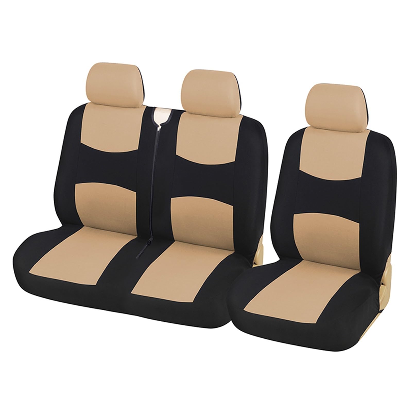 CQRBNE Autositzbezüge Für Transporter T5 Sitzbezüge Schutz 2+1 Autositzbezüge für 9 Sitzplätze Auto-Schonbezüge(Beige Rear) von CQRBNE