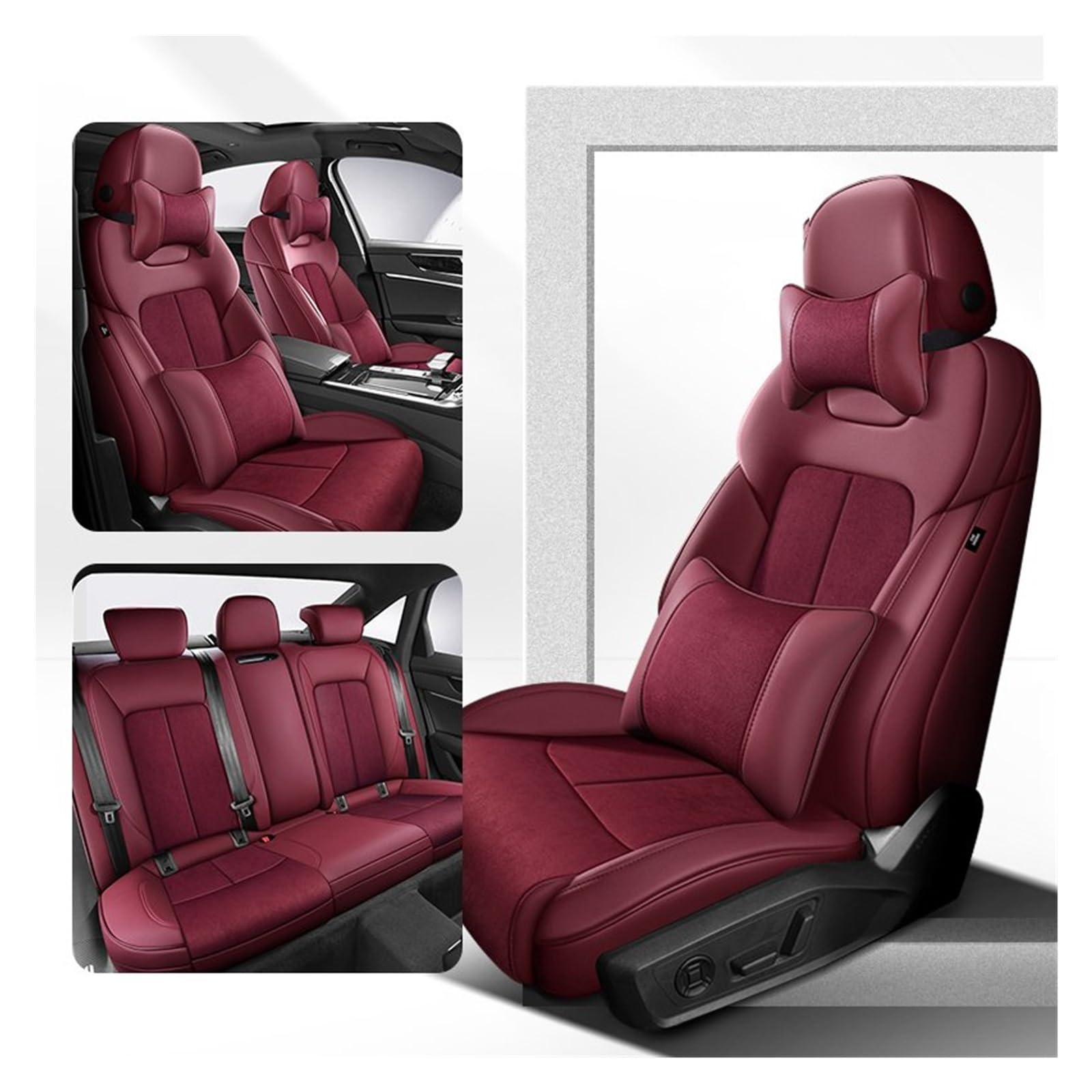 CQRBNE Autositzbezüge Für VW Für Golf 4 5 7 8 Für Golf Für GTI Leder All Inclusive Auto Sitz Abdeckung Auto Zubehör Innen Schutz Auto-Schonbezüge(Color P) von CQRBNE