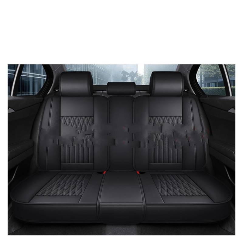 CQRBNE Autositzbezüge Für VW Für Polo Für Atlas Für Jetta Für Bora Für EOS Für Sharan Für Variant Pu Leder Universal Auto Sitzbezug Auto-Schonbezüge(Black Only Rear Seat) von CQRBNE