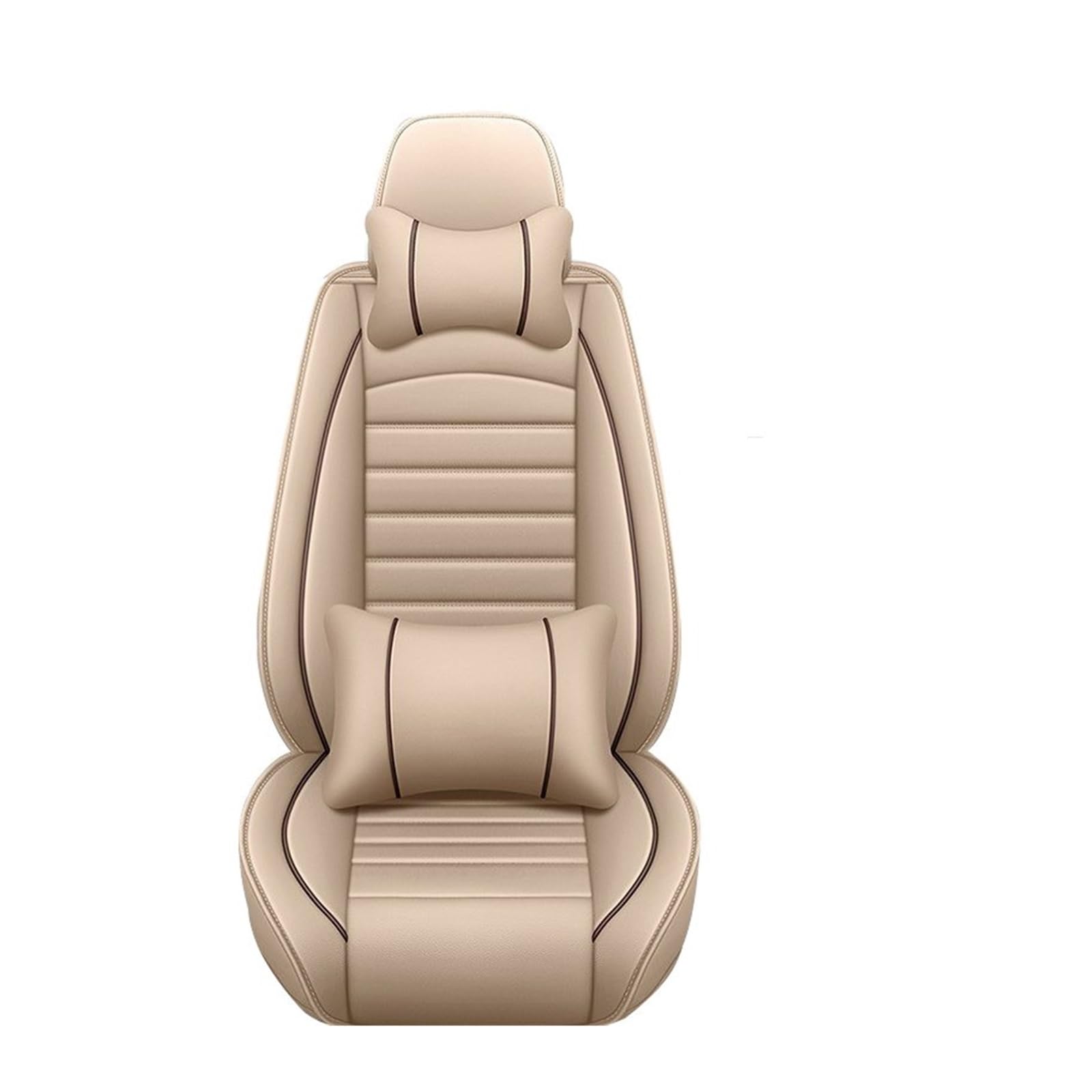 CQRBNE Autositzbezüge Für Volvo S60L S90/XC60/XC90/V50/V60/XC40 /CX70 Universal All Inclusive Auto-Ledersitzbezüge Auto-Schonbezüge(Beige Pillow) von CQRBNE