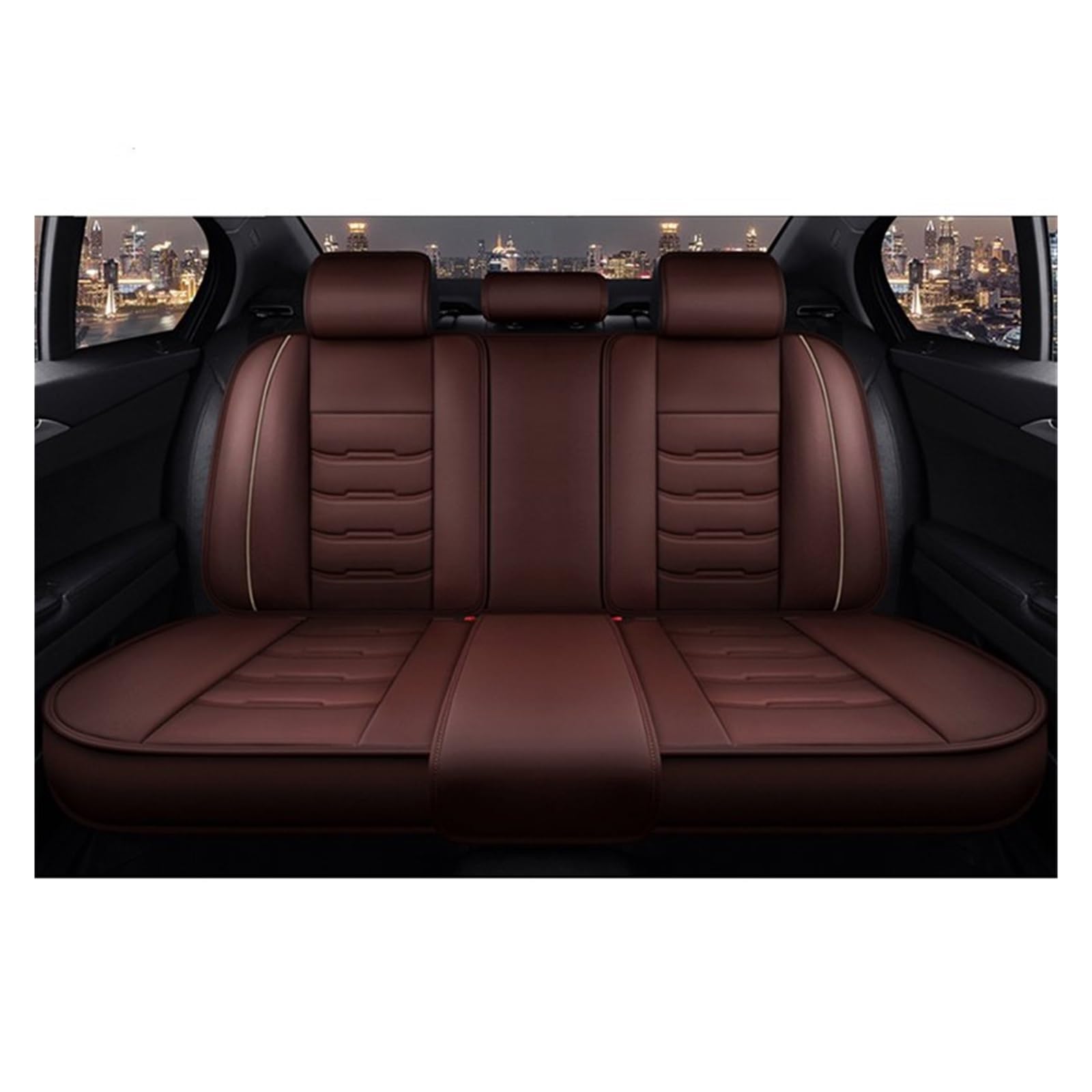 CQRBNE Autositzbezüge Für Vw Für Polo Für Golf 7 Für Tiguan Für Touran Für Jetta Für CC Für Käfer Alle Modelle 5 Sitze Leder Auto Sitz Abdeckung Auto-Schonbezüge(Rear seat Cover D) von CQRBNE