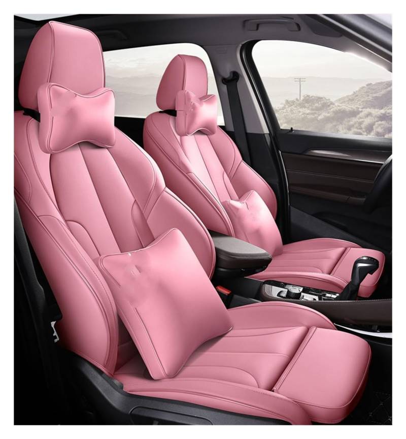 CQRBNE Autositzbezüge Für X5 X6 Z4 E53 E70 E71 E72 E85 E86 E89 F15 Autositzbezüge Set Leder Komplettset Auto-Schonbezüge(PINK L) von CQRBNE