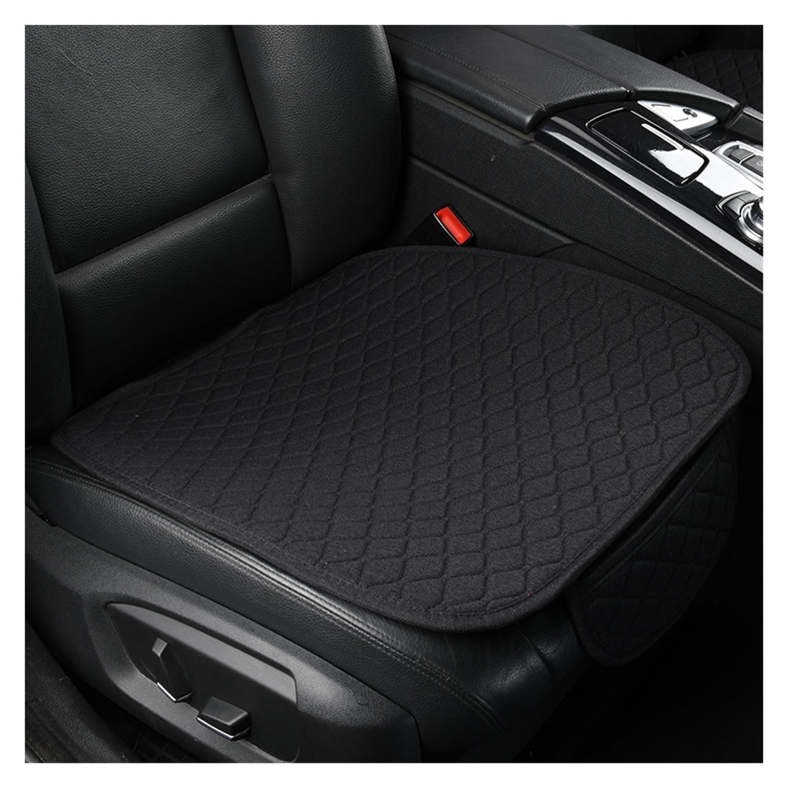 CQRBNE Autositzbezüge Sommer Auto Sitz Abdeckung Protector Leinen Vorne Hinten Zurück Full Set Kissen Flachs Pad Matte Rückenlehne Auto Zubehör Innen Auto-Schonbezüge(1 Black pad) von CQRBNE