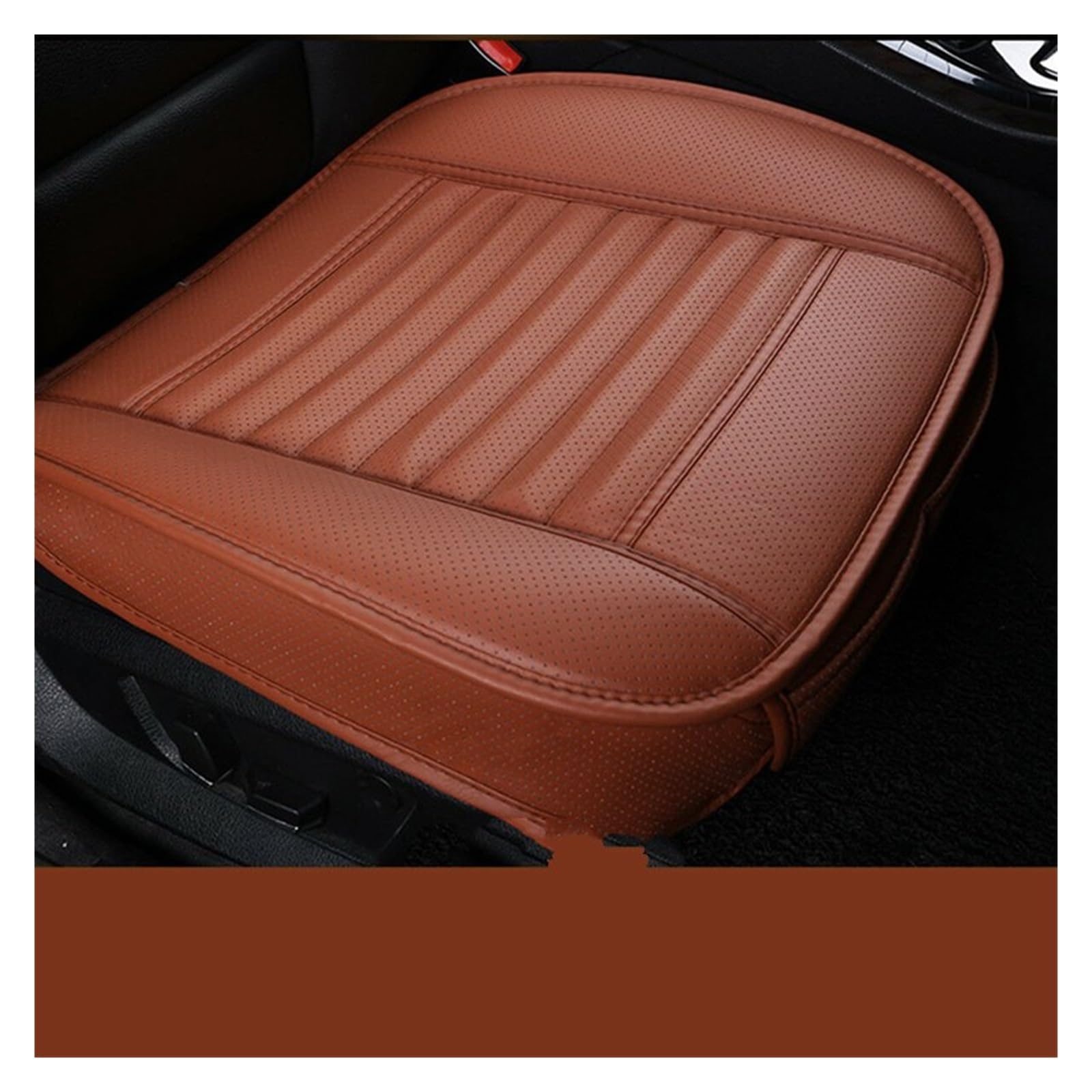 CQRBNE Autositzbezüge Universal Auto Sitz Abdeckung Atmungsaktive PU Leder Pad Matte Für Auto Stuhl Kissen Auto Vordersitz Abdeckung Vier Jahreszeiten Anti Slip Matte Auto-Schonbezüge(Orange) von CQRBNE