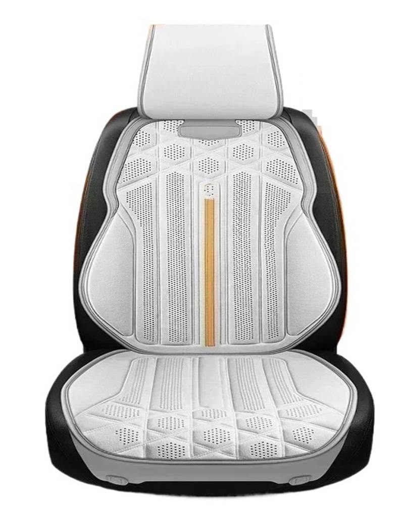 CQRBNE Autositzbezüge Universal Auto Sitz Abdeckung Vier Saison Auto Atmungsaktive Flachs Sattel Pad Sitzbezüge Für Auto Sitze Abdeckung Schutz Auto-Schonbezüge(White Front seat Set) von CQRBNE