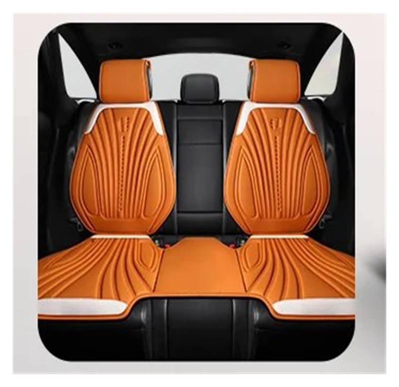 CQRBNE Autositzbezüge Universal Auto Sitz Abdeckung Vier Saison Auto Atmungsaktive Sattel Pad Sitzbezüge Für Auto Coole Sitze Abdeckung Schutz Auto-Schonbezüge(Orange Rear seat Set) von CQRBNE