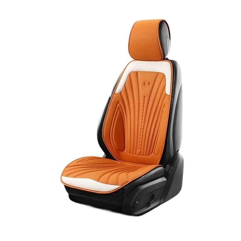 CQRBNE Autositzbezüge Universal Auto Sitz Abdeckung Vier Saison Auto Atmungsaktive Sattel Pad Sitzbezüge Für Auto Coole Sitze Abdeckung Schutz Auto-Schonbezüge(Orange fro seat Set) von CQRBNE