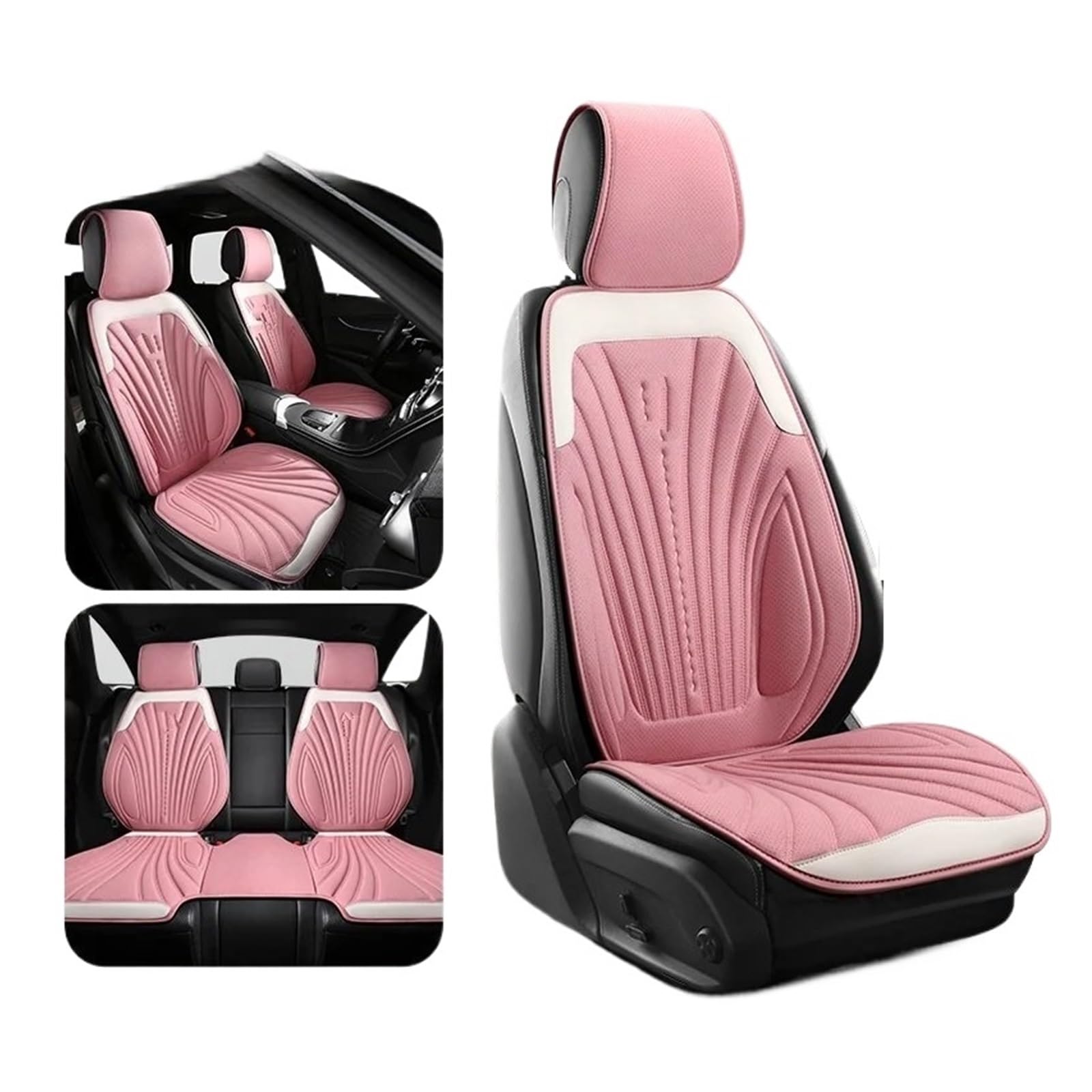 CQRBNE Autositzbezüge Universal Auto Sitz Abdeckung Vier Saison Auto Atmungsaktive Sattel Pad Sitzbezüge Für Auto Coole Sitze Abdeckung Schutz Auto-Schonbezüge(Pink Set) von CQRBNE