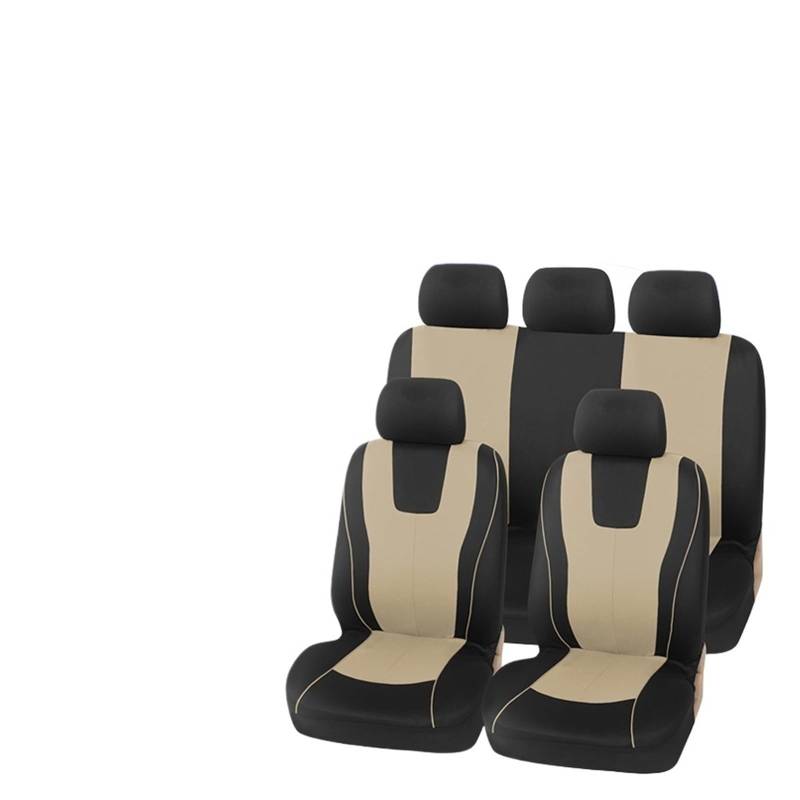 CQRBNE Autositzbezüge Universal Komplettset Autositzbezug (SCHWARZ) Autositzbezug Autositzbezug Auto-Schonbezüge(Full Set beige) von CQRBNE