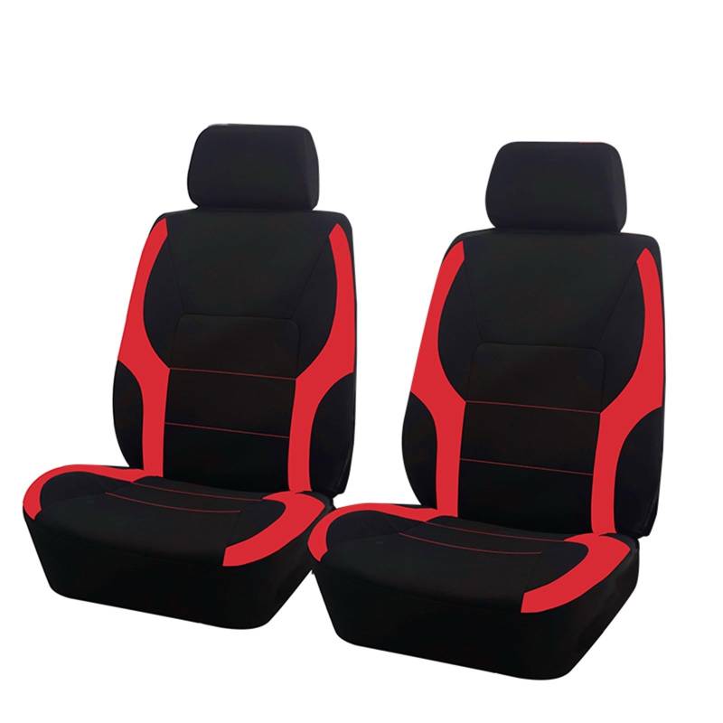 CQRBNE Autositzbezüge Universelle Polyester-Autositzbezüge Sportliches Design Für Die Meisten Autos SUVs LKWs Vierjahreszeiten-Sitzbezüge Auto-Schonbezüge(Red 2 Front seat) von CQRBNE