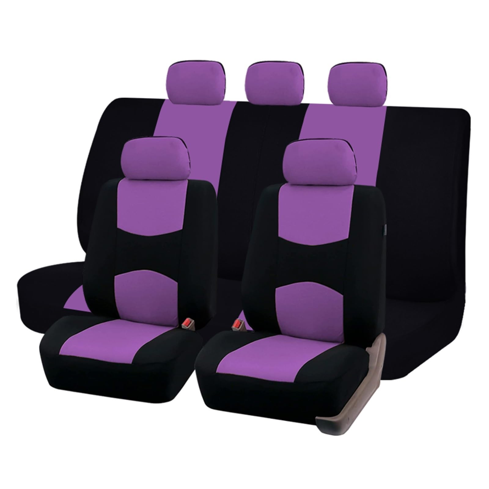 CQRBNE Autositzbezüge Universeller Autositzbezug Passend Für Die Meisten Autos SUV LKW Lieferwagen Autoinnenraum Mit Airbag-kompatiblem Sitzbezug Auto-Schonbezüge(Purple Set) von CQRBNE