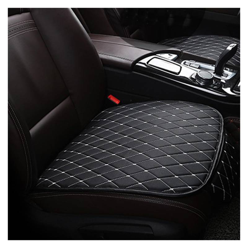 CQRBNE Autositzbezüge Vier Jahreszeiten Sitzbezug PU Leder Auto Sitzkissen Autos Sitzbezug Universal Auto Stuhl Protector Pad Matte Auto-Schonbezüge(1 Black pad) von CQRBNE