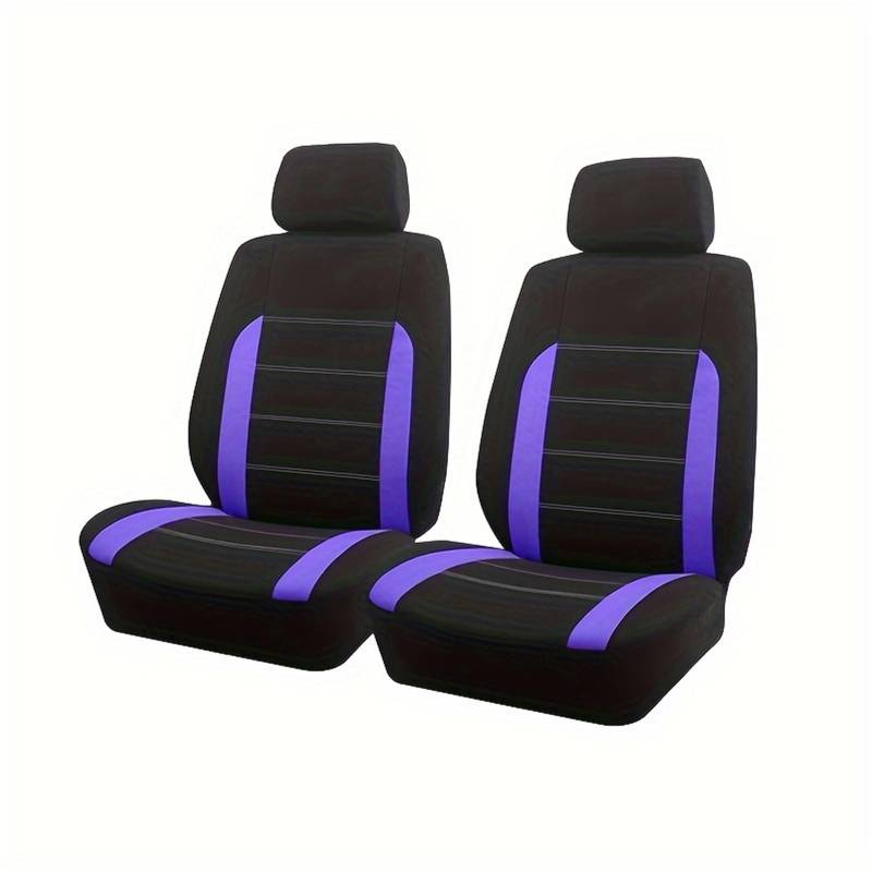 CQRBNE Autositzbezüge Vordersitzbezüge Aus Polyester Universalgröße 2 Passend Für Die Meisten Autos SUVs LKWs Lieferwagen Autozubehör Innenausstattung Auto-Schonbezüge(Purple) von CQRBNE