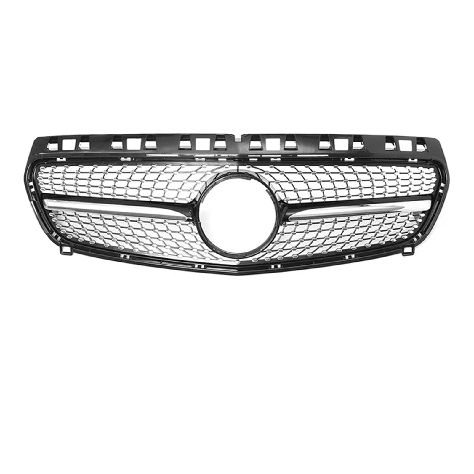 Front Bumper Grille Für Benz A-KLASSE W176 2013-2018 A180 A200 A250 GTR Diamant Stil Auto Vorderen Stoßfänger Gitter Haube Mesh Auto-Frontgrill(13-15 Diamond Black) von CQRBNE