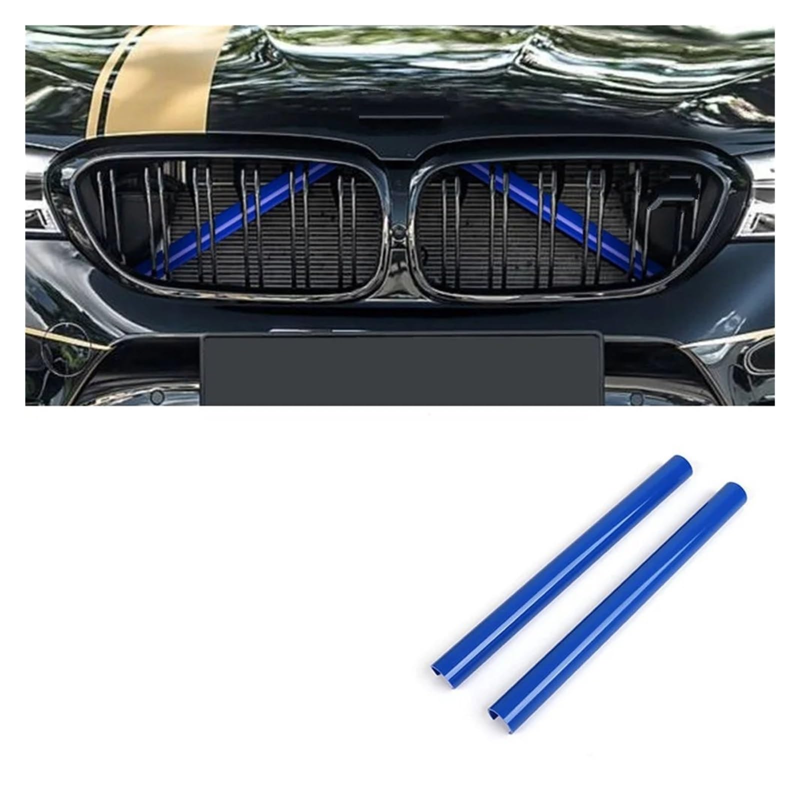 Front Bumper Grille Für F10 F11 F02 F30 F32 F44 Serie Auto Sport Styling Dekoration Abdeckrahmen F20 F21 F22 F23 Kühlergrill Zierleisten Auto-Frontgrill(Blue) von CQRBNE