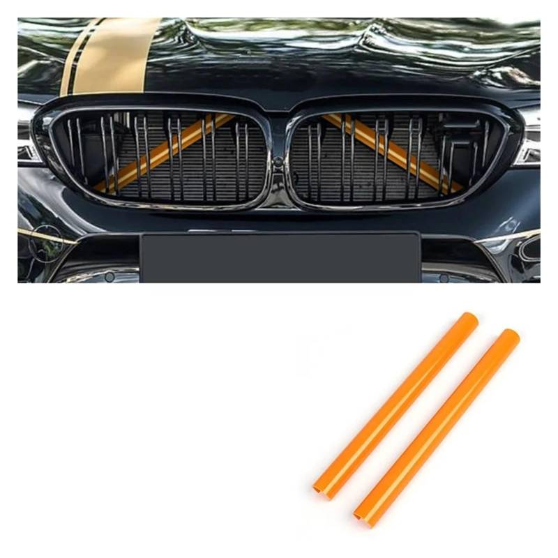 Front Bumper Grille Für F10 F11 F02 F30 F32 F44 Serie Auto Sport Styling Dekoration Abdeckrahmen F20 F21 F22 F23 Kühlergrill Zierleisten Auto-Frontgrill(Orange) von CQRBNE