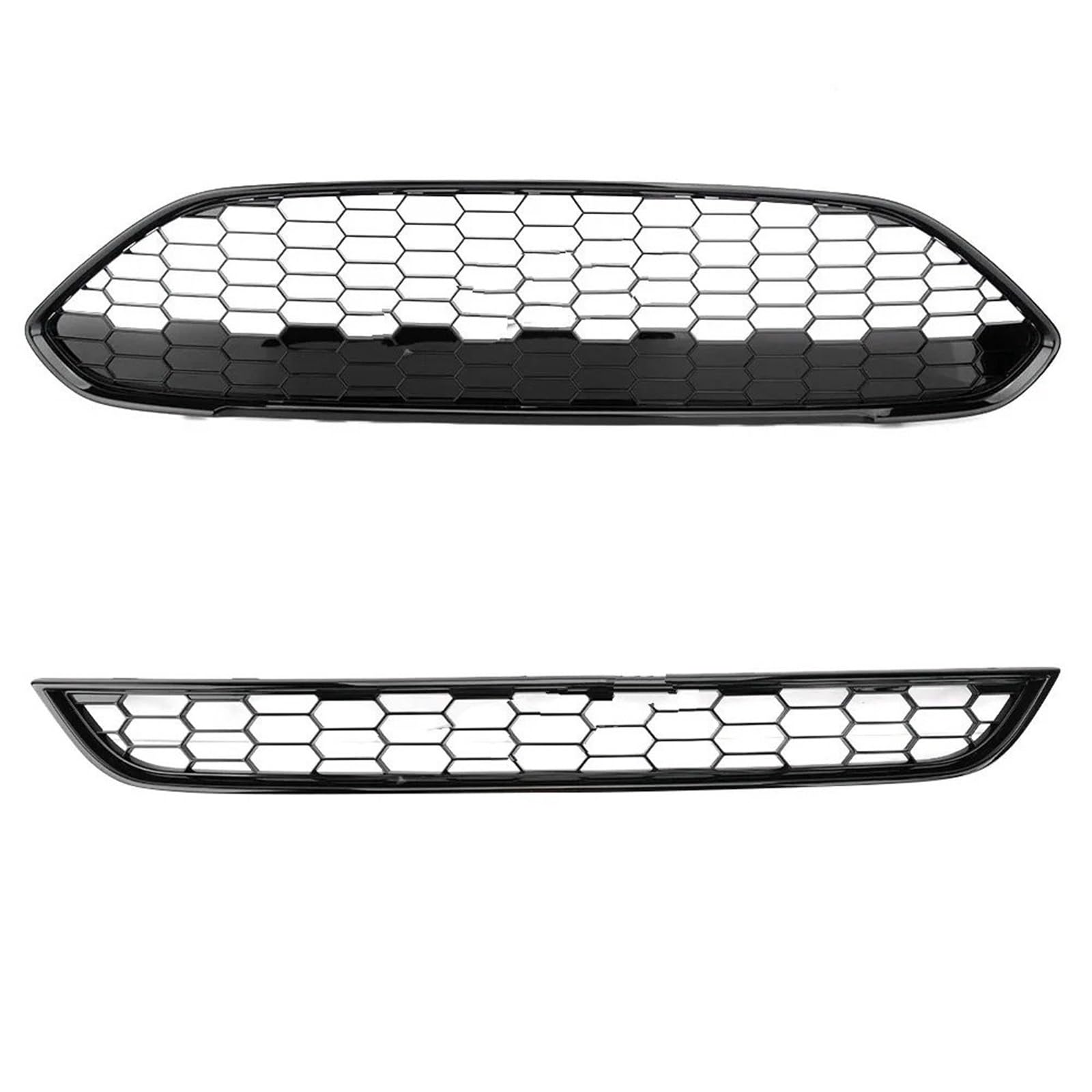 Front Bumper Grille Für Ford Für Fiesta Für Zetec-S 2013-2017 JA8 ST Oberer Kühlergrill Front Racing Grills Sportlicher Auto-Frontstoßstangen-Mittelgrill Auto-Frontgrill(2pcs) von CQRBNE