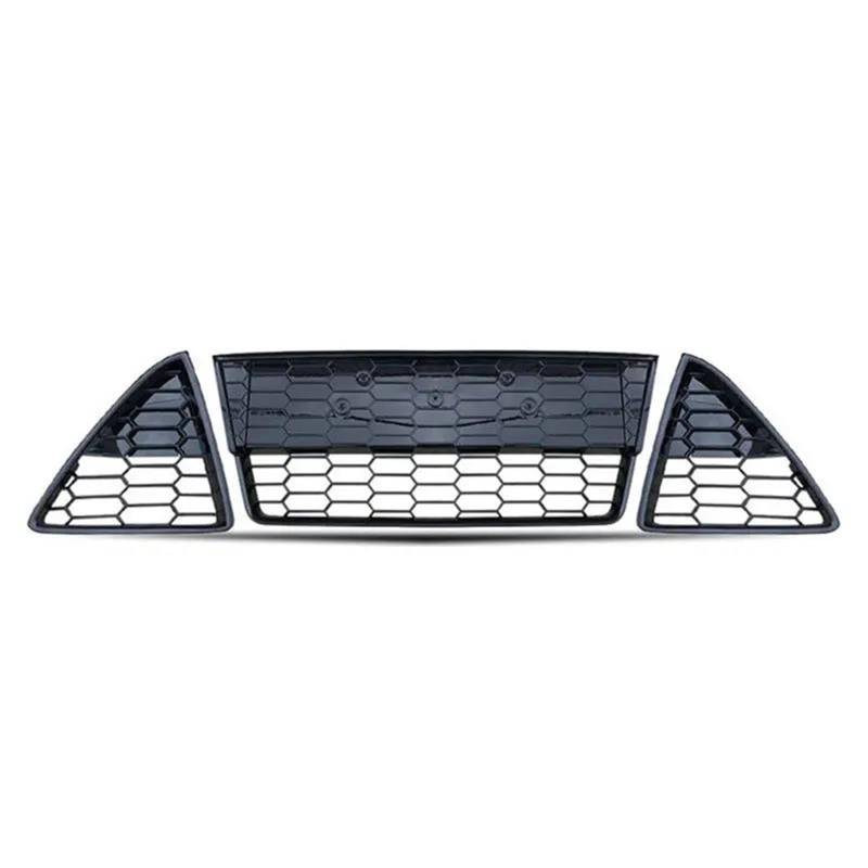 Front Bumper Grille Für Ford Für Focus 2012 2013 2014 Frontstoßstange Unterer Kühlergrill Renngrill Grills Wabengitter Glänzend Matt Schwarz Mesh Auto-Frontgrill(Honeycomb 3 Pcs) von CQRBNE