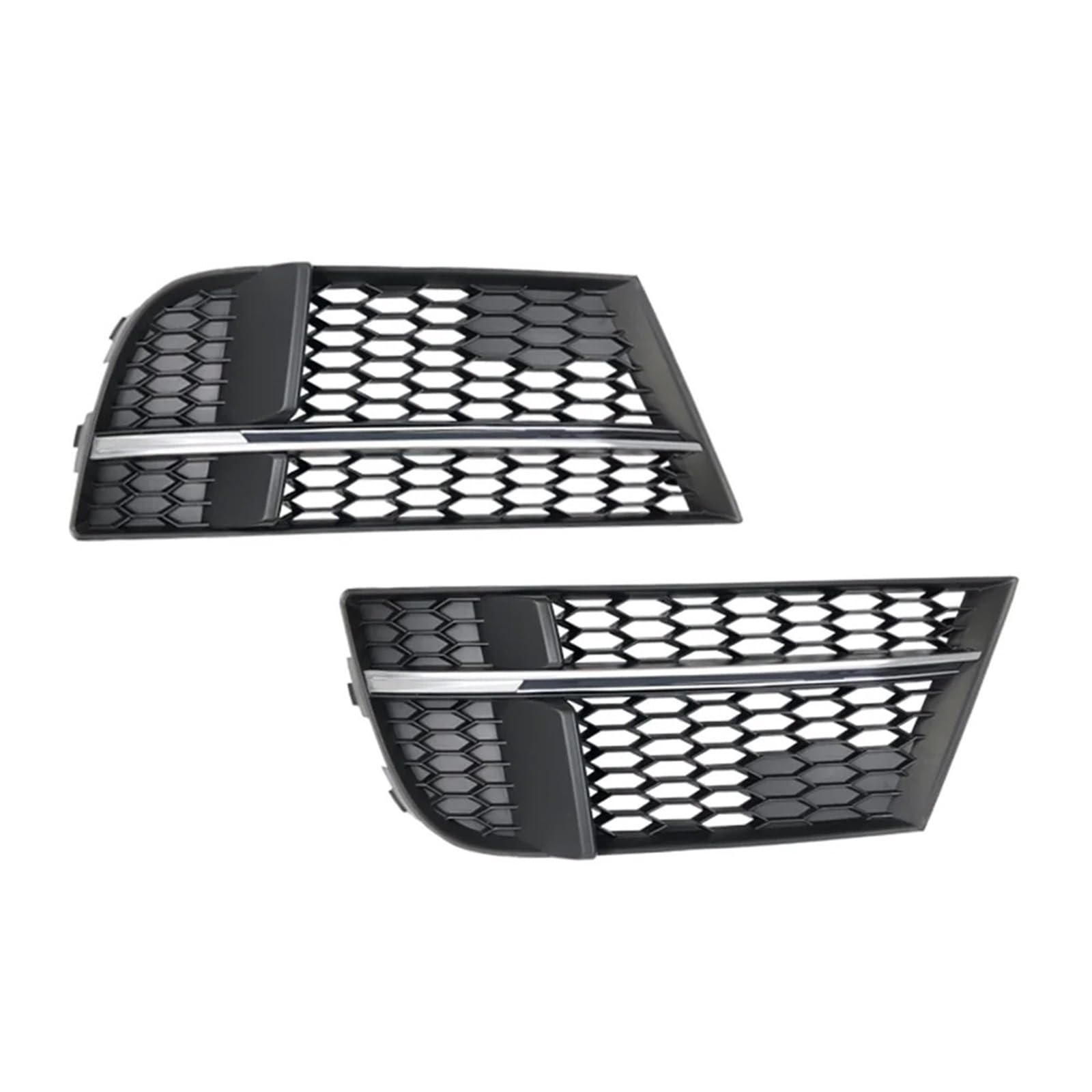 Front Bumper Grille Für Für A3 S-Linie S3 2017 2018 2019 2020 Nebel Lampe Waben Grille Abdeckungen Auto Front Stoßstange Nebel Licht Mesh Grille Auto-Frontgrill(Chrome) von CQRBNE