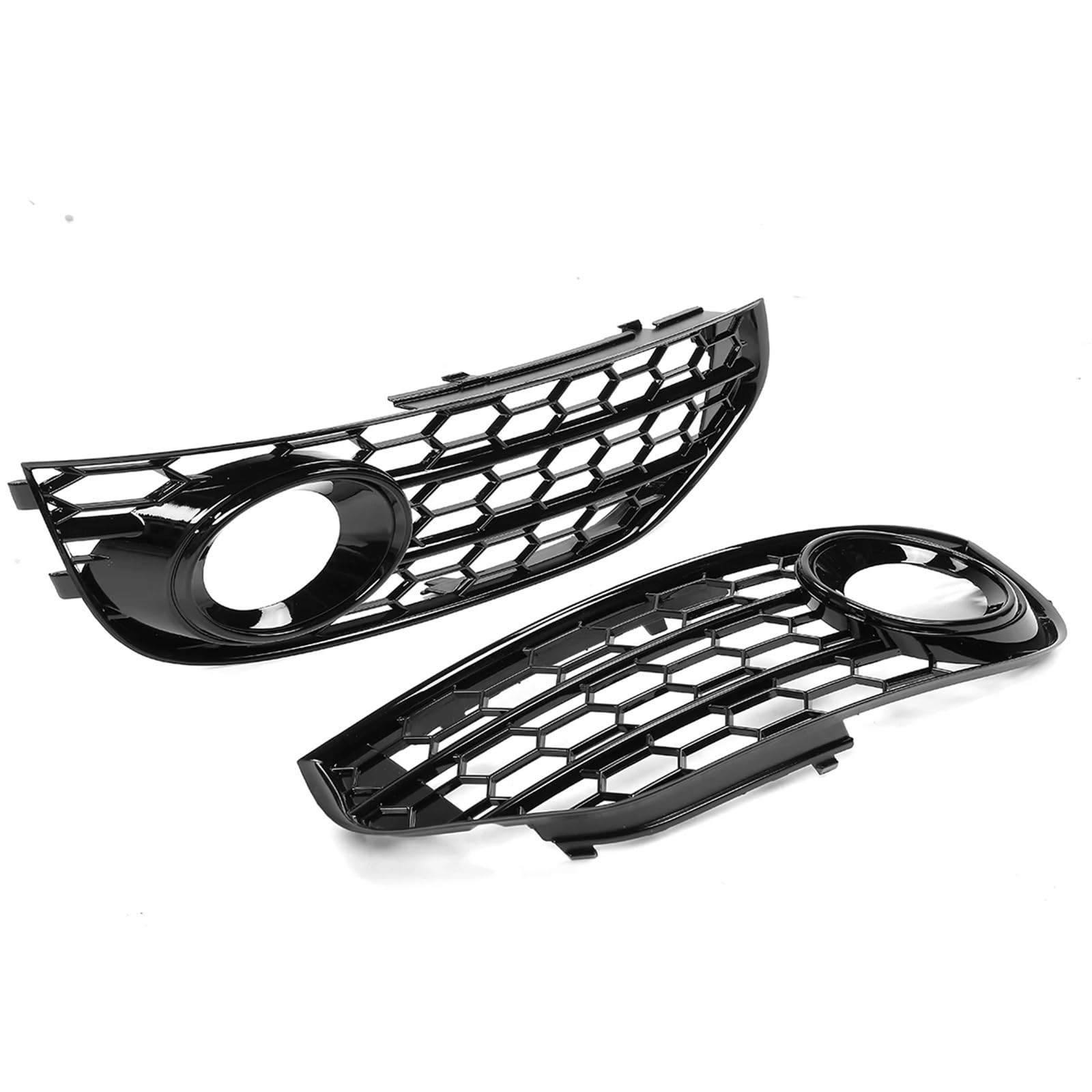 Front Bumper Grille Für Für A4 B8 B8.5 Für ALLROAD 2009-2015 8K0807681J 8K0807682J01C Auto Nebelscheinwerferabdeckung Nebelscheinwerfer Wabengitter Auto-Frontgrill(Glossy Black) von CQRBNE