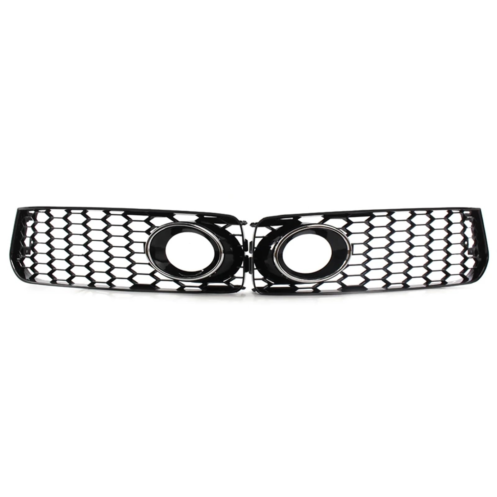 Front Bumper Grille Für Für A5 Für S-Line / S5 B8 RS5 2008-2012 Auto Nebelscheinwerfer Lampengrillabdeckung Wabensechskant-Frontgrill Auto-Frontgrill(Chrome Black) von CQRBNE