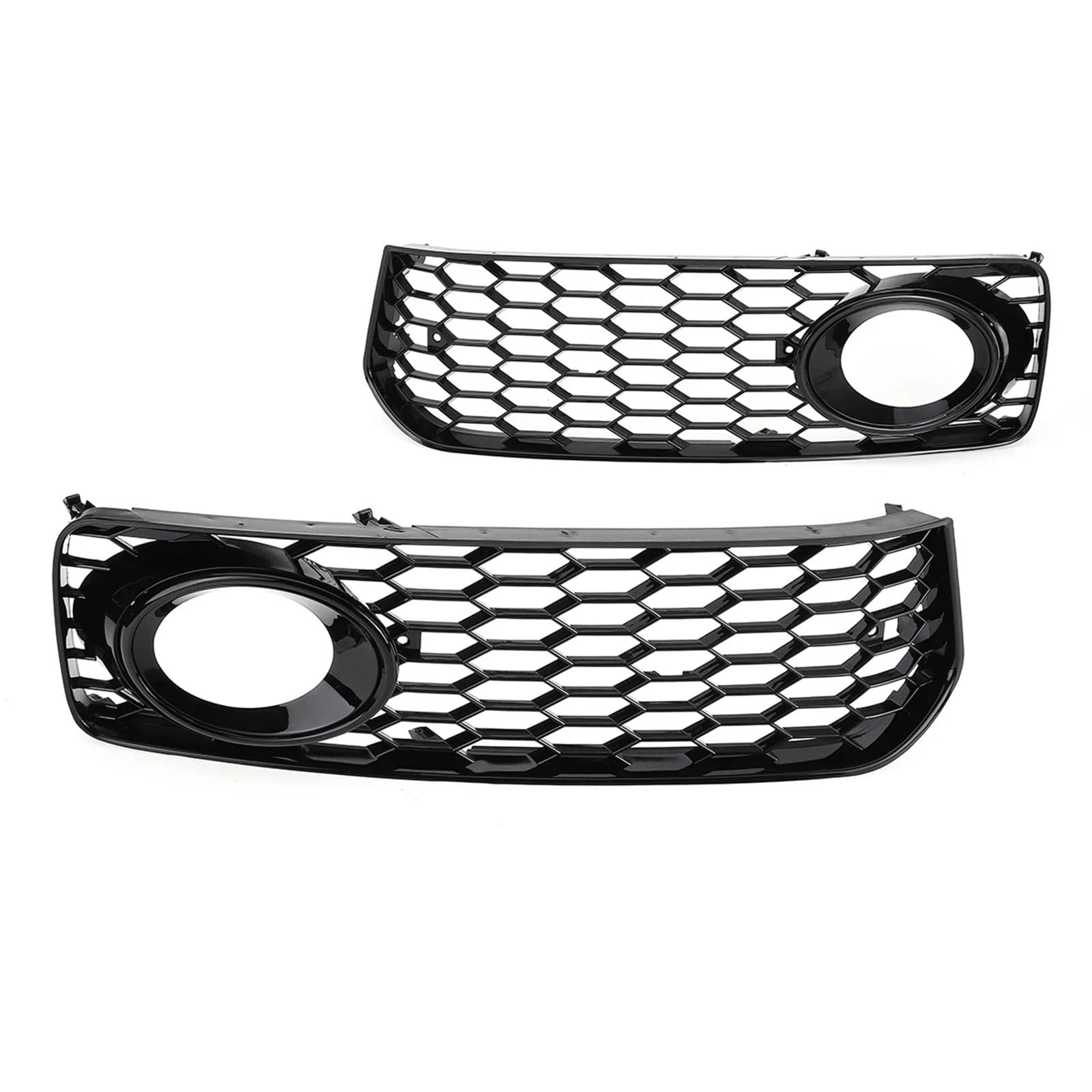 Front Bumper Grille Für Für A5 S-Linie S5 B8 RS5 2008-2012 Nebelscheinwerferabdeckung Kühlergrill Auto Nebelscheinwerfer Kühlergrill Wabenabdeckung Auto-Frontgrill(Chrome Silver) von CQRBNE