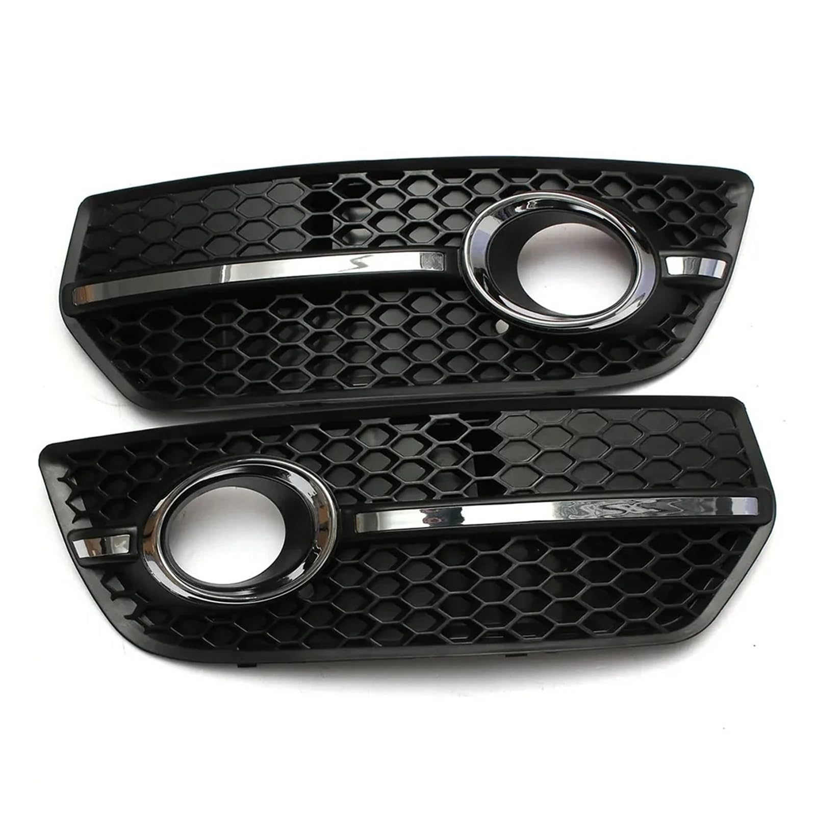 Front Bumper Grille Für Für Q5 2009 2010 2011 2012 Honeycomb Style Kühlergrill Auto Front Nebelscheinwerfer Kühlergrill Nebelscheinwerfer Lampengitter Auto-Frontgrill(Chrome) von CQRBNE