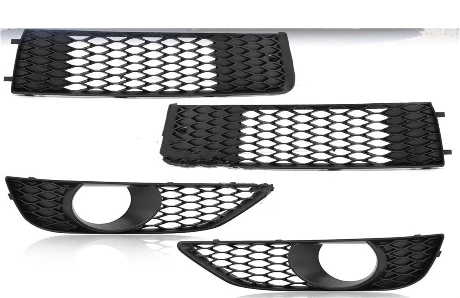 Front Bumper Grille Für Für Q7 4L Für S-Line 2009 2010 2011 2012-2015 Nebelscheinwerfergitter Renngrill Scheinwerfergitter Auto Nebelscheinwerferabdeckung Auto-Frontgrill(4pcs) von CQRBNE