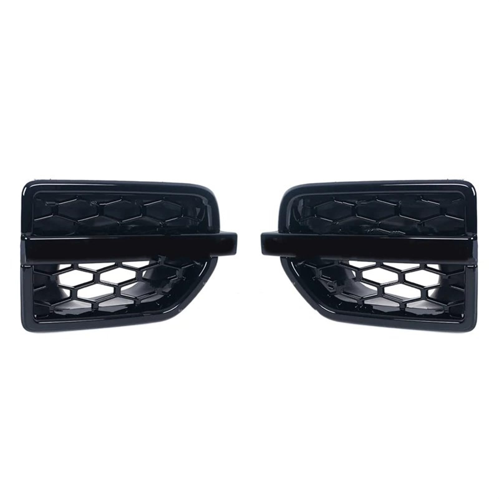 Front Bumper Grille Für Land Für Rover LR4 2010-2016 Auto Seitengitter Lufteinlass Kotflügelöffnungen Grill Stoßstange Glanz Schwarz Silber Auto-Frontgrill(Black 1 Pair) von CQRBNE