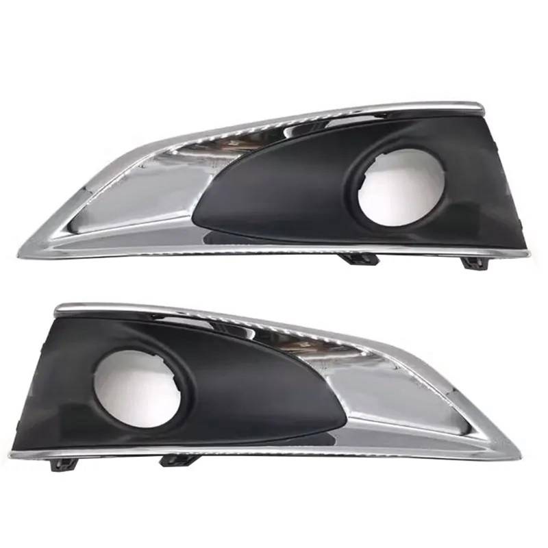 Front Bumper Grille Für Peugeot 301 2017 2018 2019 Auto Außen Front Nebel Lampe Chrom Lünette Tagfahrlicht Auto Nebel Licht Kühlergrill Auto-Frontgrill(Hight 1 Set) von CQRBNE