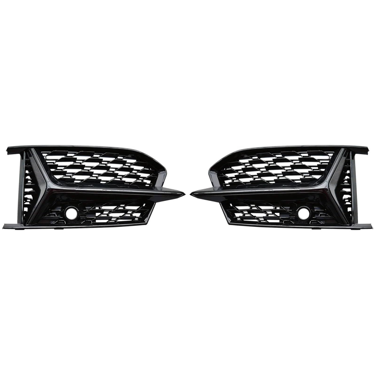 Front Bumper Grille Für S6 A6 C8 RS6 S-Linie 2018-2024 Nebel Licht Lünette Abdeckung Auto Vorderen Stoßfänger Kühlergrill Grill Abdeckung Auto-Frontgrill(Glossy Black) von CQRBNE