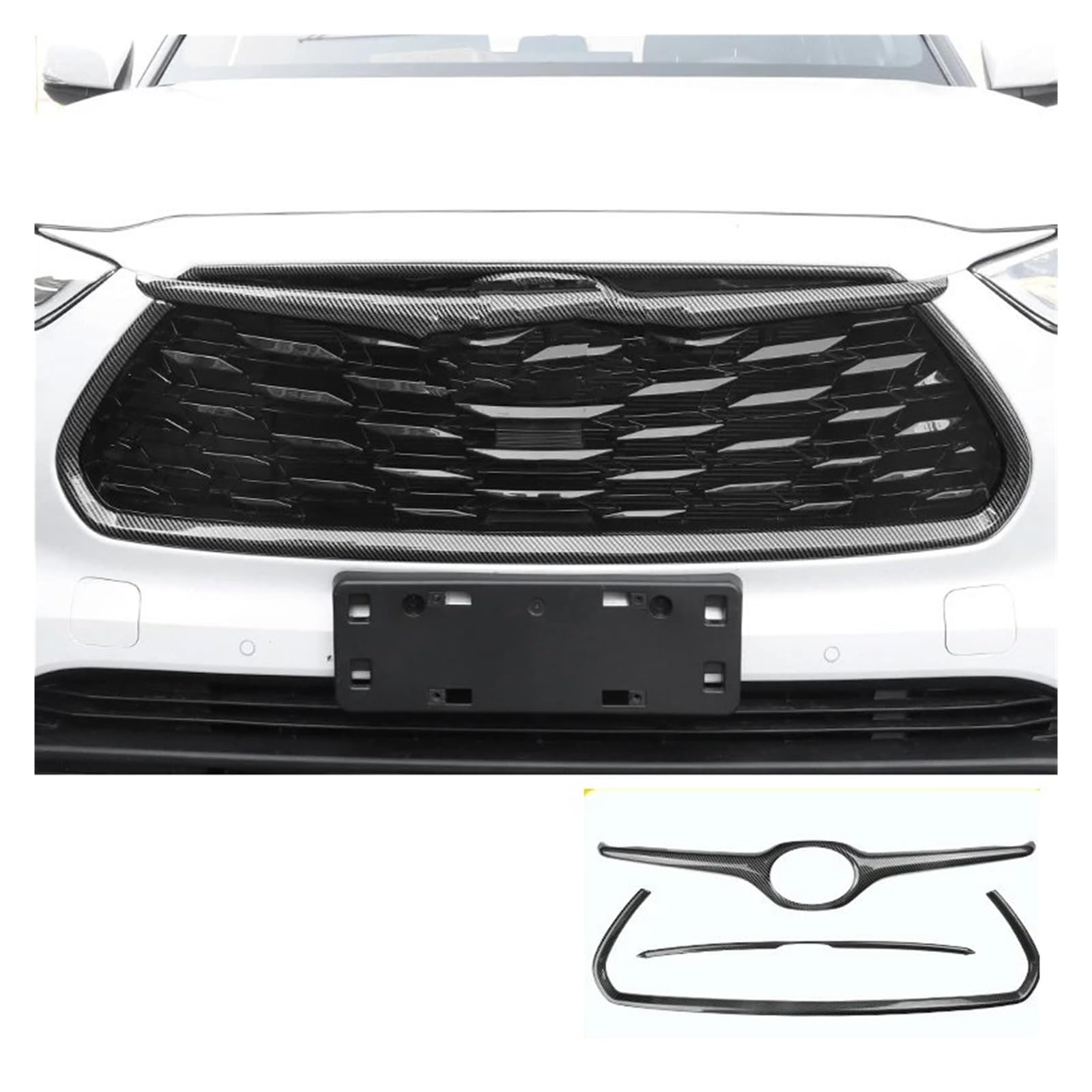 Front Bumper Grille Für Toyota Für Highlander XU70 2023 2021 2022 Auto Kühlergrill Dekoration Patch Net Alle Sterne Paste Auto-Frontgrill(Type H) von CQRBNE