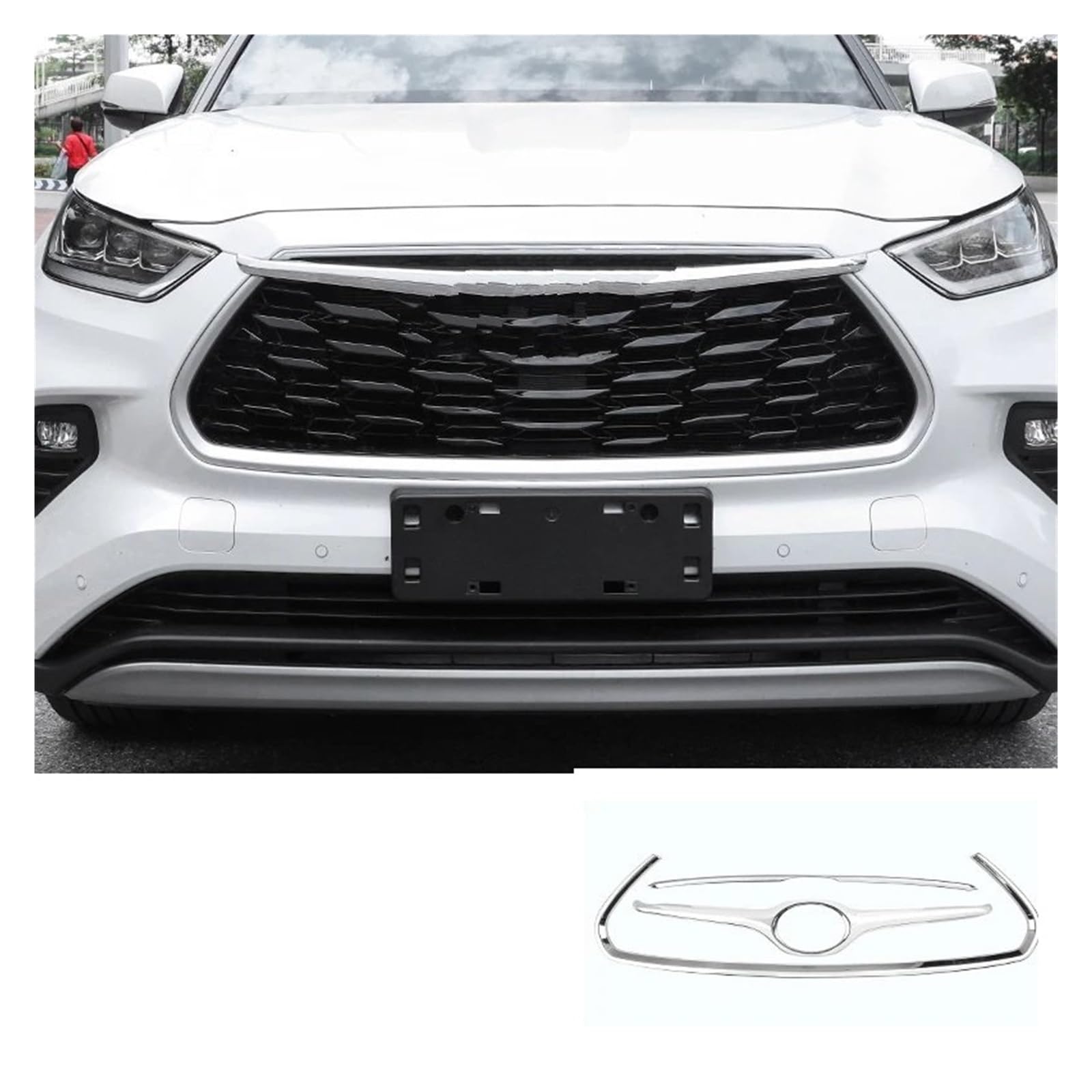 Front Bumper Grille Für Toyota Für Highlander XU70 2023 2021 2022 Auto Kühlergrill Dekoration Patch Net Alle Sterne Paste Auto-Frontgrill(Type I) von CQRBNE