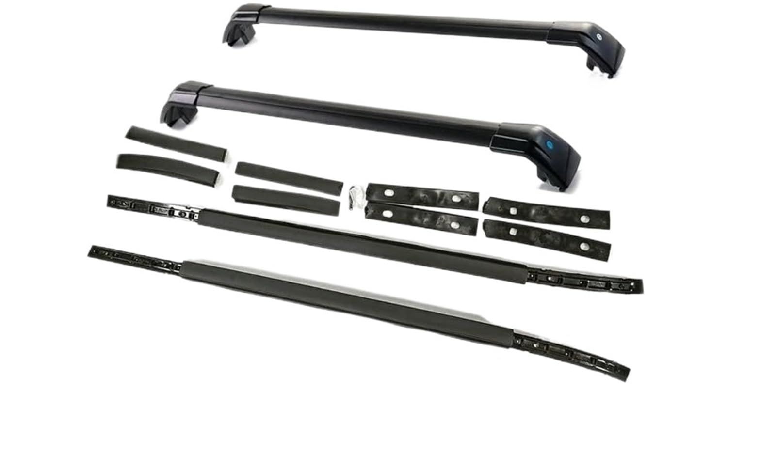 Gepäckablage Querträger 2PCS Für Mitsubishi Für Outlander 2022-2024 Dachreling Rack + 2PCS Kreuz Bars Set Gepäckträger Fracht Bars (Schwarz Silber) Dachreling Rack(All Black) von CQRBNE