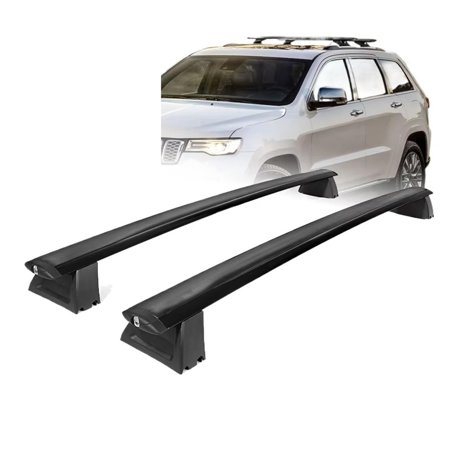 Gepäckablage Querträger Für Jeep Für Grand Für Cherokee 2011-2021 Dachträger Kreuz Bar Dach Top Gepäck Kajaks Fahrrad Träger Rack Lagerung Halter 68 KG Last Dachreling Rack von CQRBNE