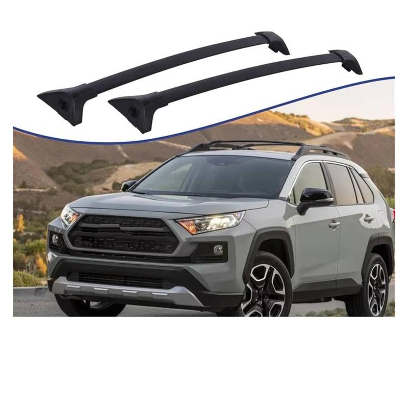 Gepäckablage Querträger Für Toyota Für RAV4 2019-2022 Auto Surf Lange Dach Rack Fahrrad Lagerung Reise Auto Gepäck Dach Rack Kreuz Bar Top Träger Dachreling Rack von CQRBNE