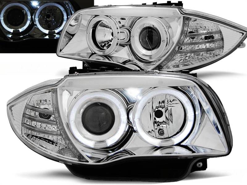 Angel Eyes Scheinwerfer Set in chrom für BMW 1 E87/E81/82/88 2004-11 von Tuning-Tec