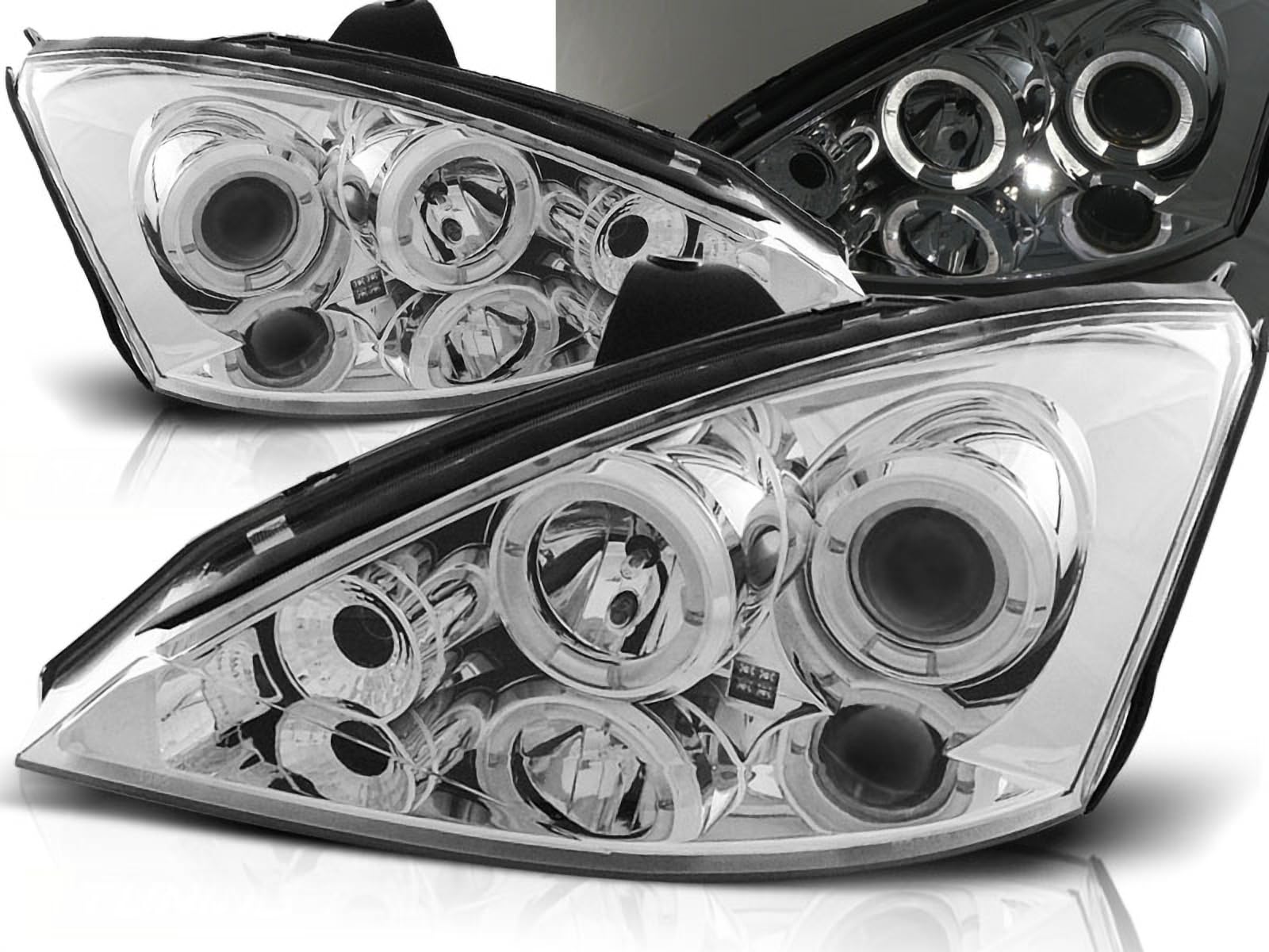 Angel Eyes Scheinwerfer Set in chrom für Ford Focus 11.2001-10.2004 von Tuning-Tec