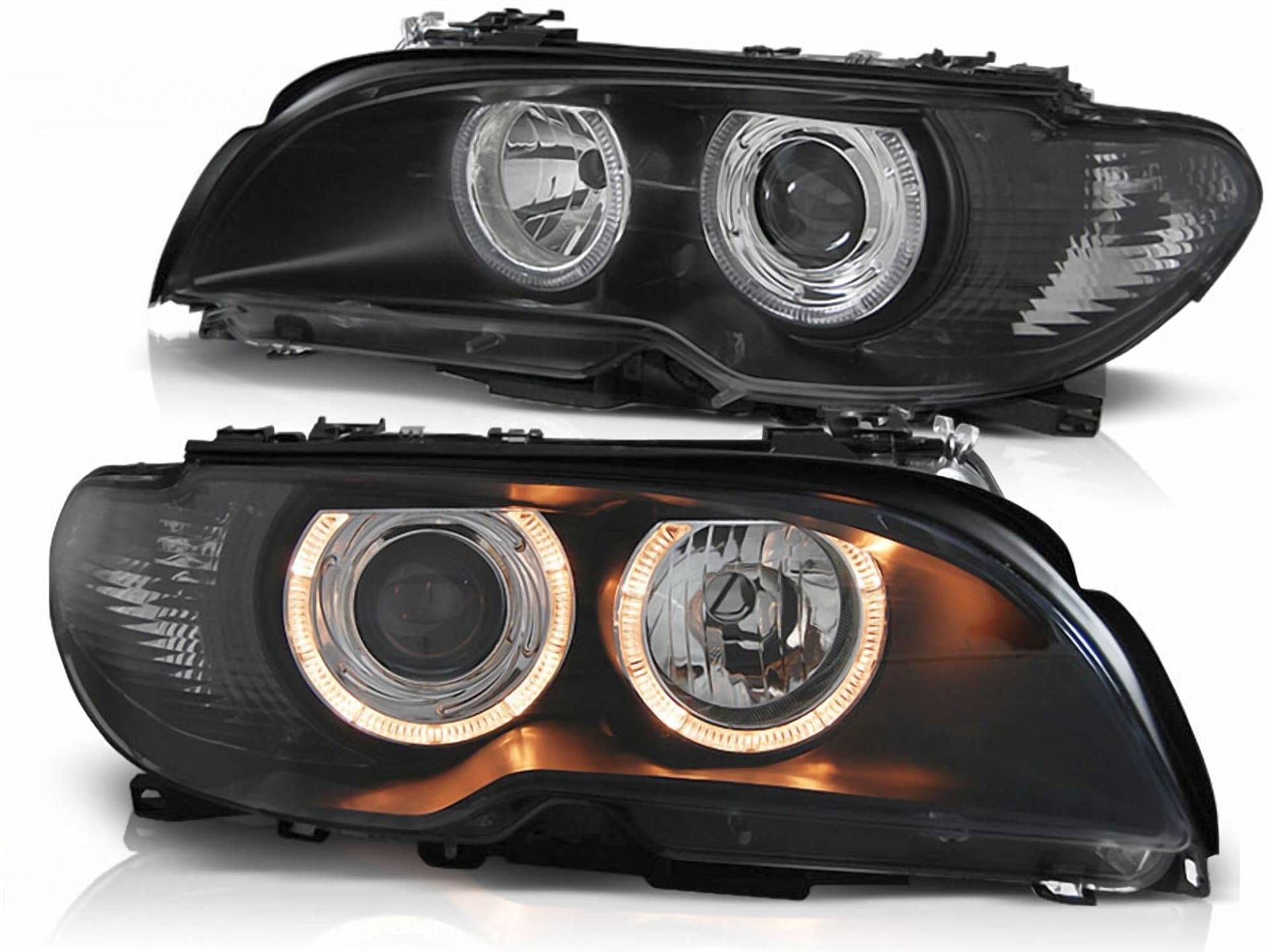 Angel Eyes Scheinwerfer Set schwarz für BMW E46 04.2003-06 Coupe Cabrio von CR-Lights