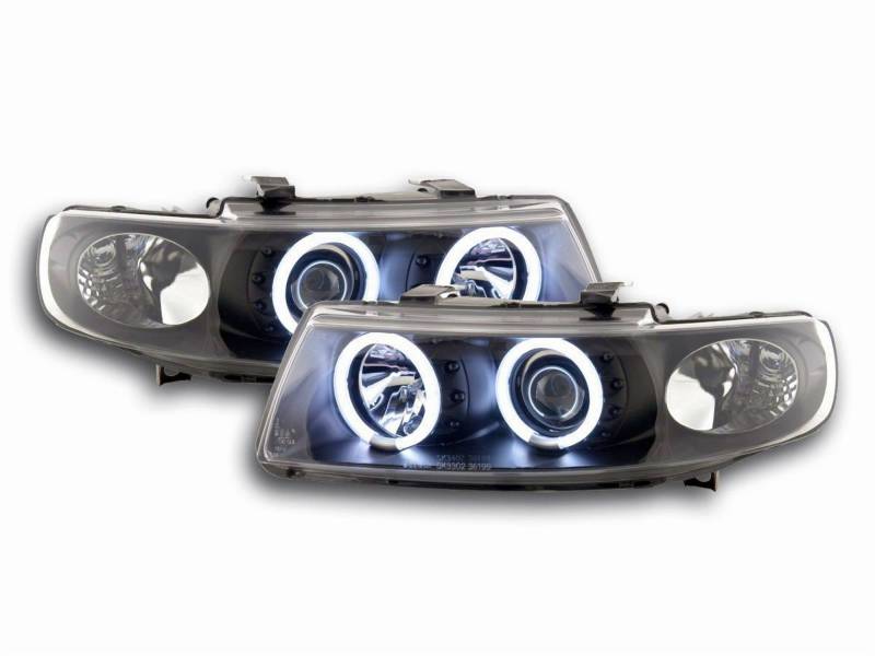 CCFL Angel Eyes Scheinwerfer Set schwarz für Seat Leon Toledo 1999-2004 von Tuning-Tec