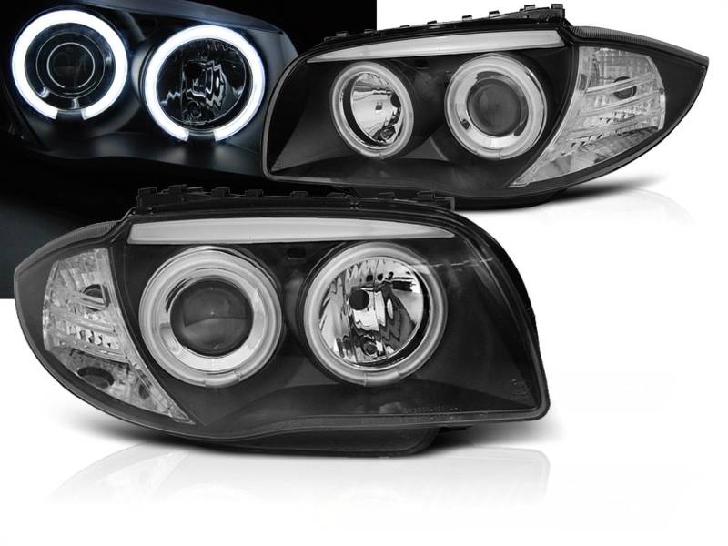 CCFL Angel Eyes Scheinwerfer für BMW 1er E87/81 2004-2011 schwarz von Tuning-Tec