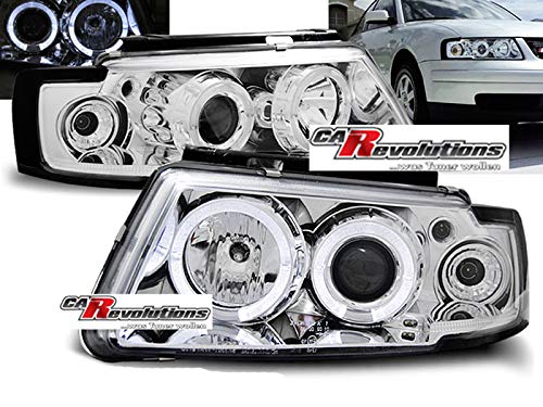 CR-Lights Angel Eyes Led Scheinwerfer für VW Passat 3B B5 chrom 1996-08.2000 von CR-Lights