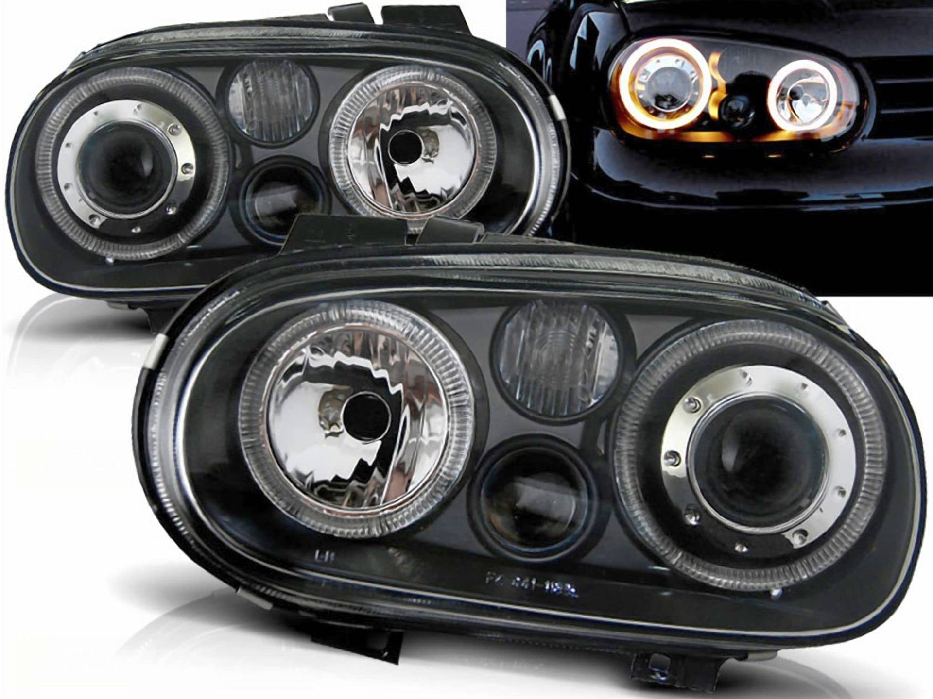 CR-Lights Angel Eyes Scheinwerfer Set für VW Golf 4 inkl. Nebelscheinwerfer von CR-Lights