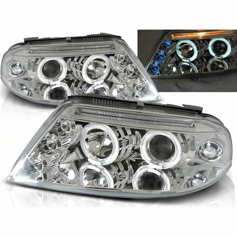 CR-Lights Angel Eyes Scheinwerfer Set in chrom für VW Passat 3BG 09.2000-03.2005 von CR-Lights