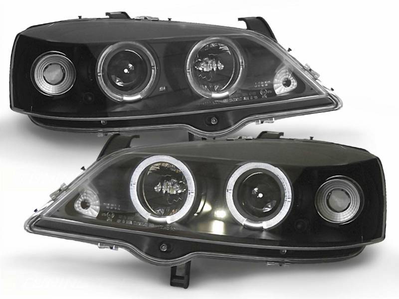 Tuning-Tec Angel Eyes Scheinwerfer Set in schwarz für Opel Astra G 1998-2004 von Tuning-Tec