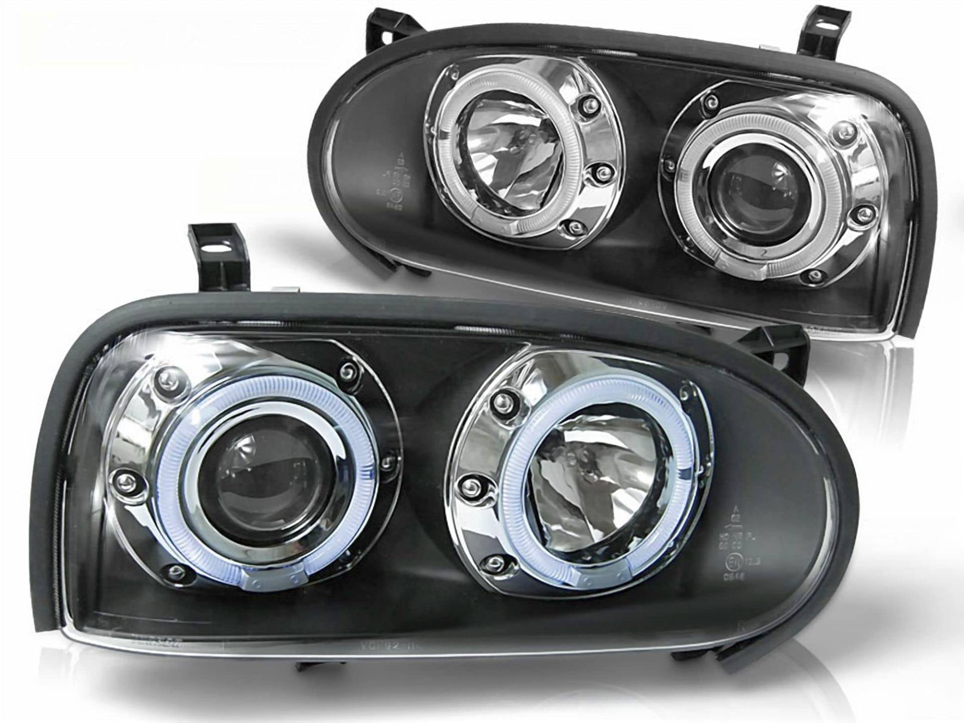 CR-Lights Angel Eyes Scheinwerfer für VW Golf III in schwarz 09.1991-08.1997 von CR-Lights