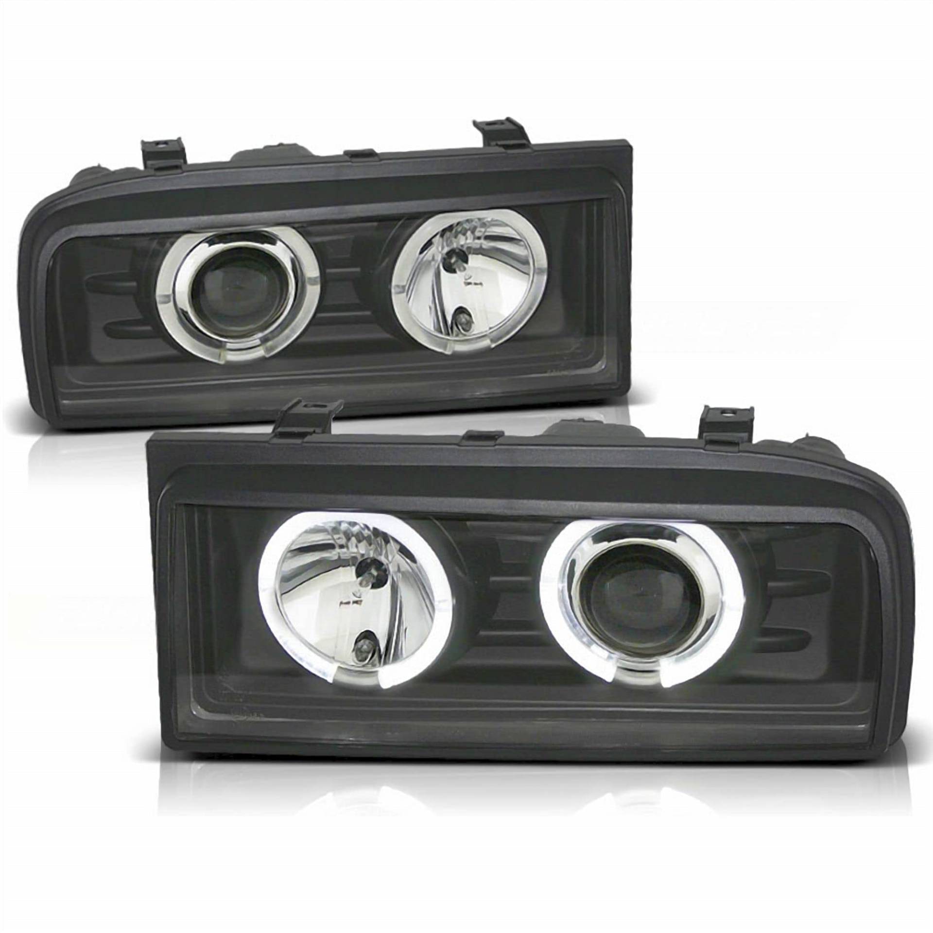 CR-Lights LED Angel Eyes Scheinwerfer Set in schwarz für VW Corrado 88-1995 von CR-Lights