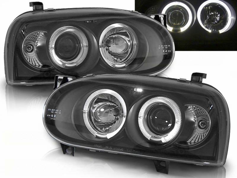 Tuning-Tec LED Angel Eyes Scheinwerfer für VW Golf III schwarz 09.1991-08.1997 von Tuning-Tec