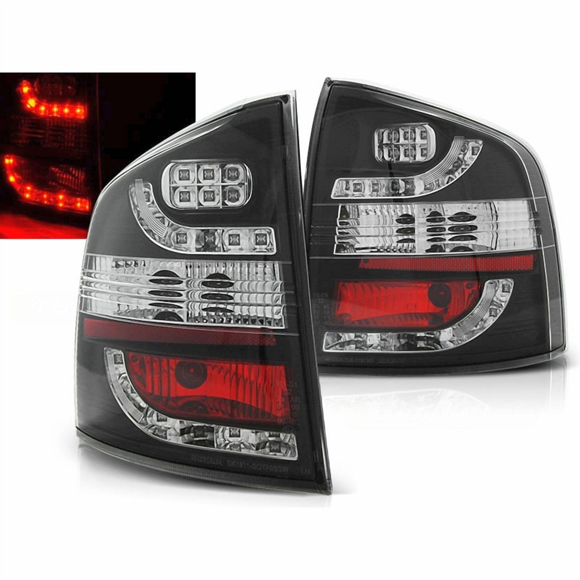 CR-Lights LED Rückleuchten in schwarz für Skoda Octavia II KOMBI 03.2004-2012 von CR-Lights